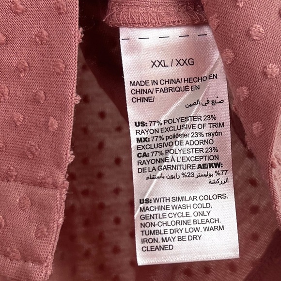 NEW Soma Textured Dot Short Sleeve Notch Collar Pajama Top Pink - Picture 8 of 8